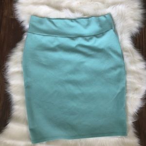 3XL LuLaRoe Cassie Textured Blue Pencil Skirt USA